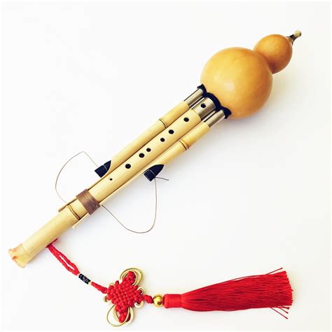 Chinese Handmade Hulusi Golden Bamboo Gourd Cucurbit Flute 7and9 Holes