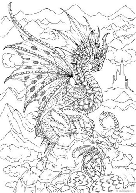 Free Coloring Pages For Adults Dragons