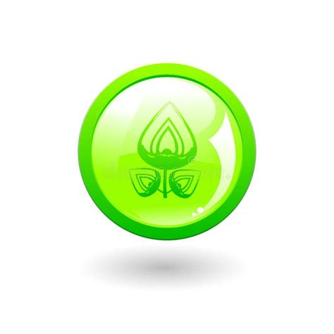 Green Eco Button Stock Vector Illustration Of Concept