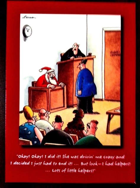 Classic The Far Side Funny Holiday Christmas Card By Gary Larson Santa