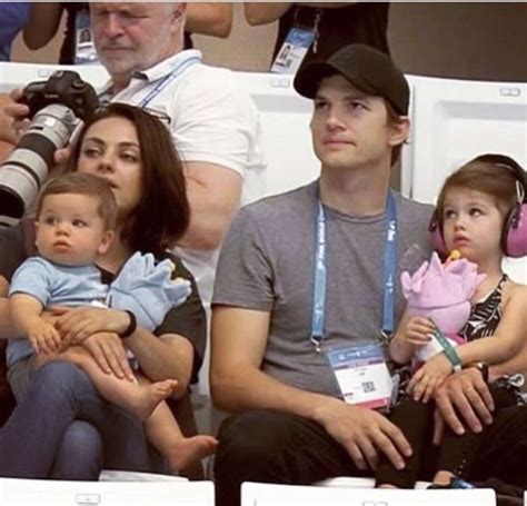 Aston K And Milas K With Their 2 Kids Celebrity Kids Mila Kunis