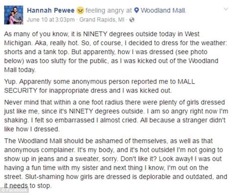Woman Kicked Out Of Michigan Mall For Inappropriate Dress Daily Mail