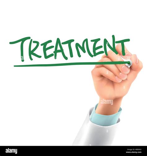 Doctor Writing Treatment Word In The Air Stock Vector Image And Art Alamy