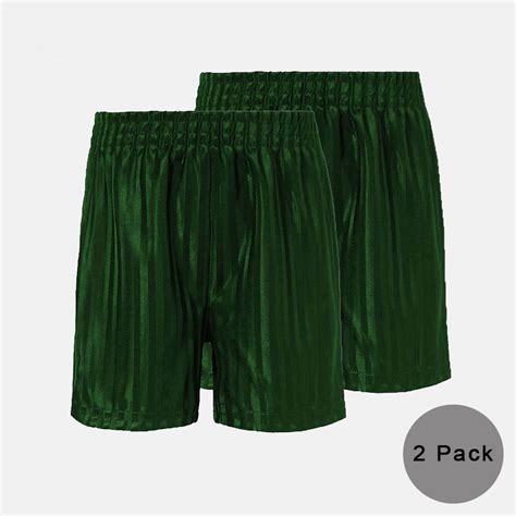2 Pack Kids School Pe Shorts In Bottle Green Colour A2z Schoolwear