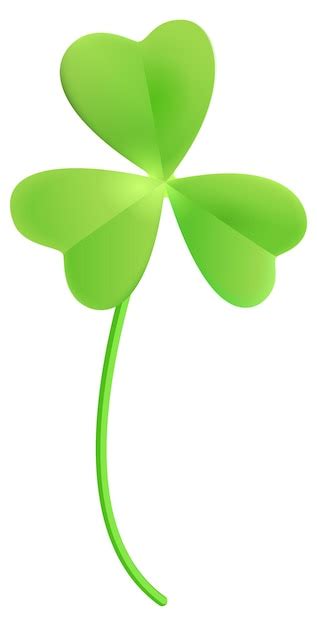 クローバーシャムロック。幸運のための緑のクローバーの葉。漫画イラスト プレミアムベクター