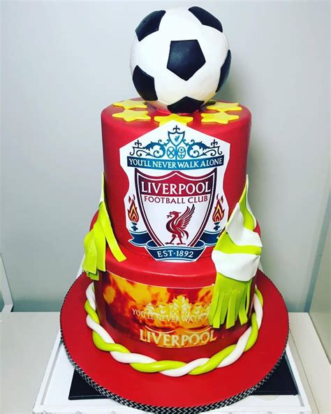 Cake is the shirt with a sugar football player cake topper. Liverpool Cake - Cake Tinz n Thingz