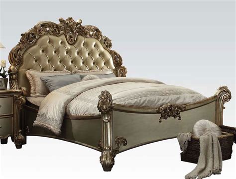 Affordable furniture for the bedroom: Vendome Panel Bedroom Set (Gold Patina) Acme Furniture ...