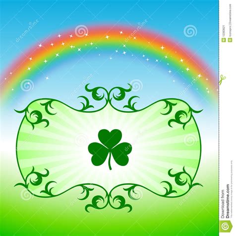 St Patricks Day Elements On Rainbow Background Stock Image Image