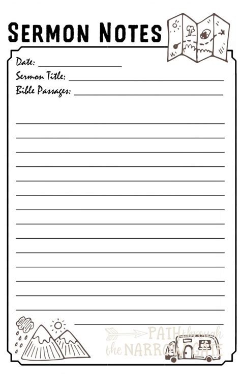 Printable Sermon Notes Web Sermon Note Sheets For Adultsprintable