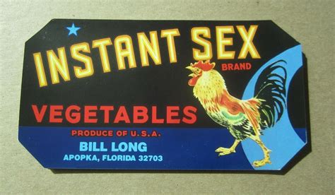 Lot Of 25 Old Vintage Instant Sex Vegetable Labels Rooster Apopka Fl