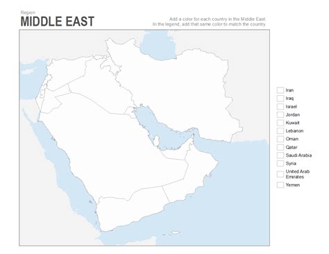 Map Of Middle East Blank Trosas