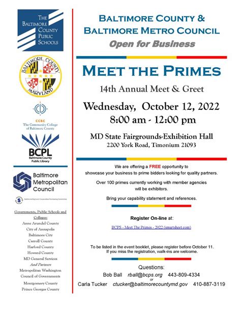 Register To Attend The Baltimore County Public Schools Meet The Primes