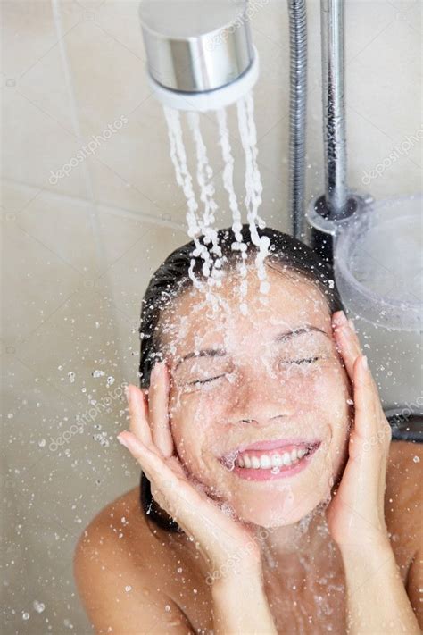 Shower Woman Washing Face Stock Photo Image By Ariwasabi 21562469