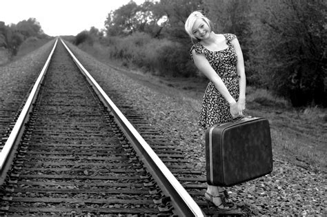 Train Tracks Love The Suitcase Idea Train Tracks Railroad Photography Senior Photoshoot