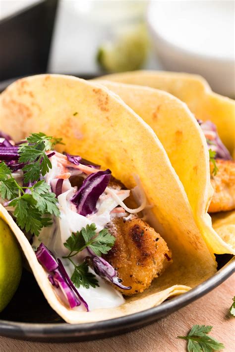 Baja Fish Tacos With Creamy Cilantro Lime Slaw Recipe Dan330
