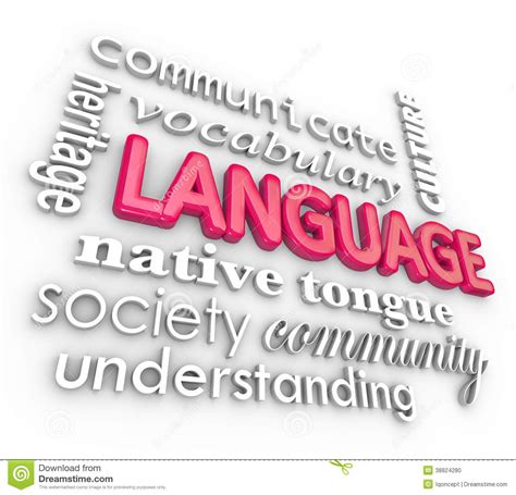 language-3d-words-collage-learning-understanding-stock-illustration