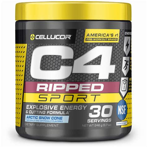Buy C4 Ripped Sport Pre Workout Powder Arctic Snow Cone Nsf Certified