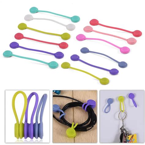 3 Pcs Cable Winder Silicone Magnetic Earphone Winder Wrap Data Cable