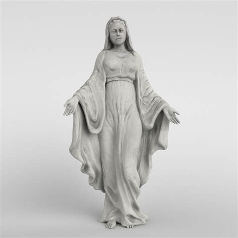 Estatua De La Virgen María Modelo 3d 149 Max Fbx Obj Ztl Free3d