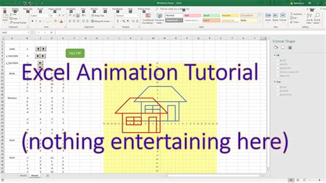 Excel Animation Tutorial 2d Wire Frame House 1 Build Scaling Xandy