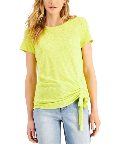 Inc International Concepts Ruched T Shirt Created For Macys Macys