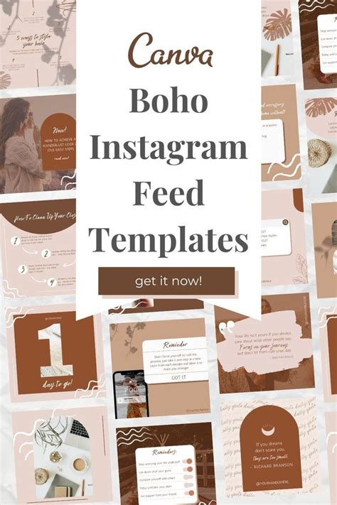 An Instagramr With The Text Canva Boho Instagramn Feed Templates Get It Now
