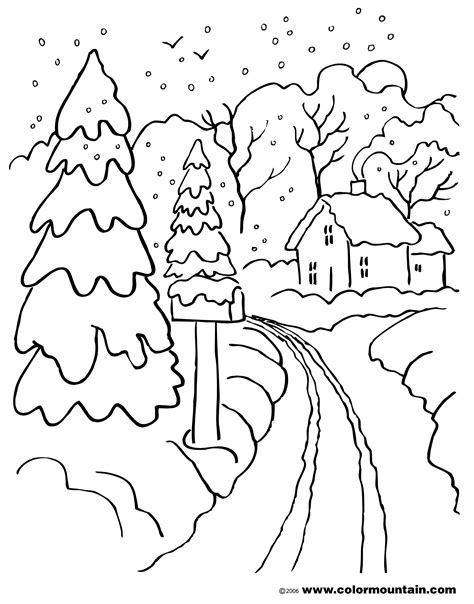 Winter Coloring Scenes Coloring Pages