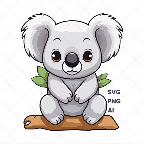 Koala Clip Art Svg Animal Svg Digital Download Adorable Koala Svg