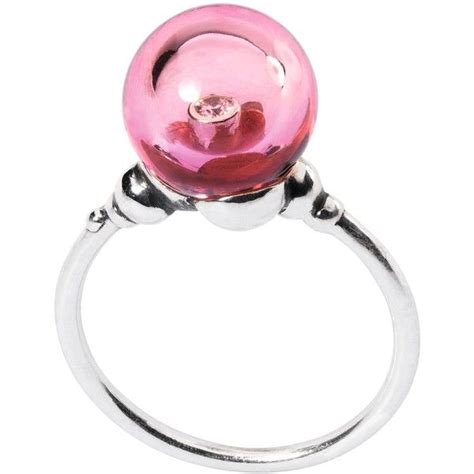 Trollbeads Sterling Silver Crystal Bubble Ring Red Sterling Silver