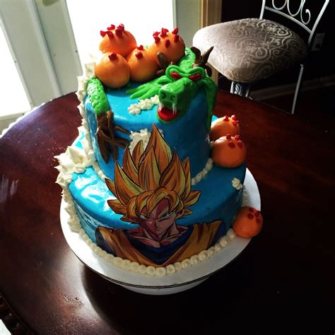 Especially designed to celebrate my husband's birthday who is a. Dragon Ball Z Cake | Anime cake, Party cakes, Cake
