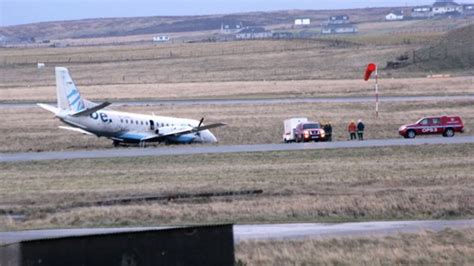 Four Injured After Plane Blown Off Stornoway Runway Bbc News