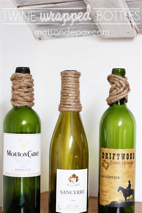 Twine Wrapped Bottles Love Grows Wild Wine Bottle Diy Crafts Diy