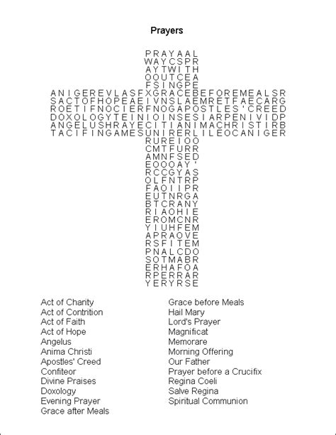 Prayer Word Search Printable Instructions Print Then Find The Words