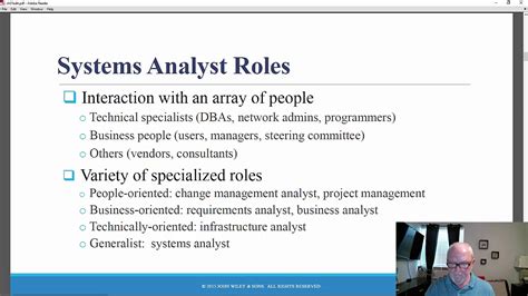 Chapter 1 The Systems Analyst Youtube