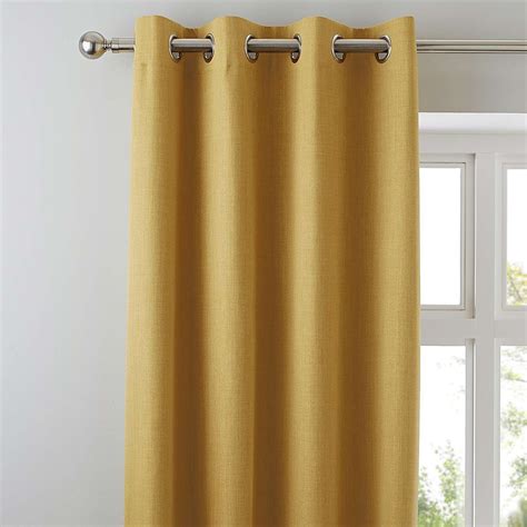 Solar Mustard Blackout Eyelet Curtains Yellow Shower Curtains Blue