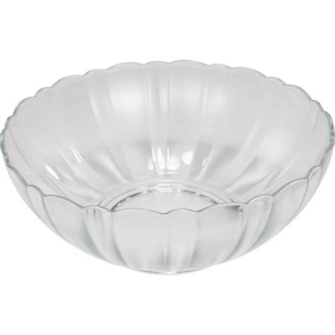 Glass Serving Bowl Clear Party Entertain Decorative Abstract Round Centerpiece Bowls