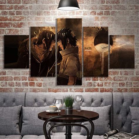 5 Pieces Anime Poster Naruto Oil Painting Canvas Art