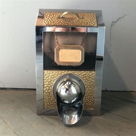 Vintage 40s Hammered Steel Coffee Bean Dispenser Ebay