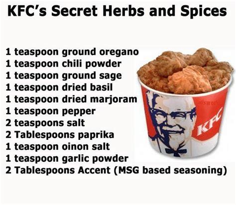 Kfcs Secret Herbs And Spices By Ida Spice Recipes Kfc Chicken Recipe