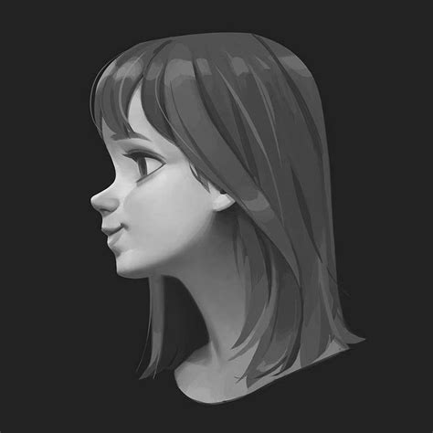 Artstation Side View Of A Girl Sungmin Jung Side Face Drawing