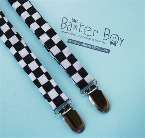 Items Similar To Black And White Checkered Suspenders Little Boy