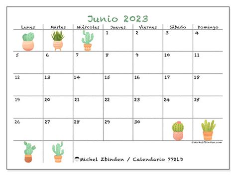 Calendario Junio De 2023 Para Imprimir “48ld” Michel Zbinden Es