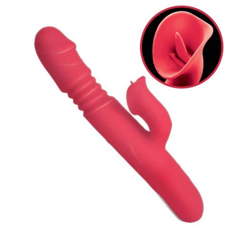 Princess Passion Heated Thrusting Rabbit Vibe Coral Sex Toys