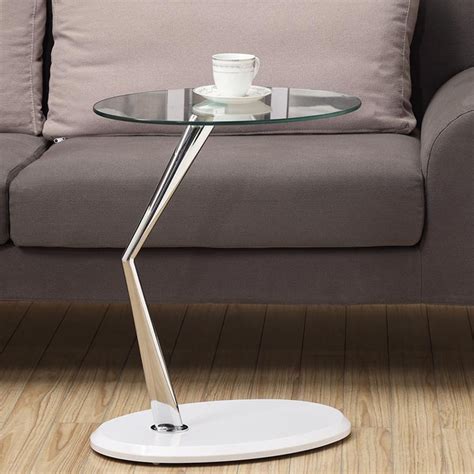 Break up with bulky, square end tables and add a hint of glamour to your space with this sleek, end table. Monarch Specialties White Glass Modern End Table at Lowes.com