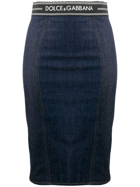 Dolce Gabbana Denim Pencil Skirt Blue Modes