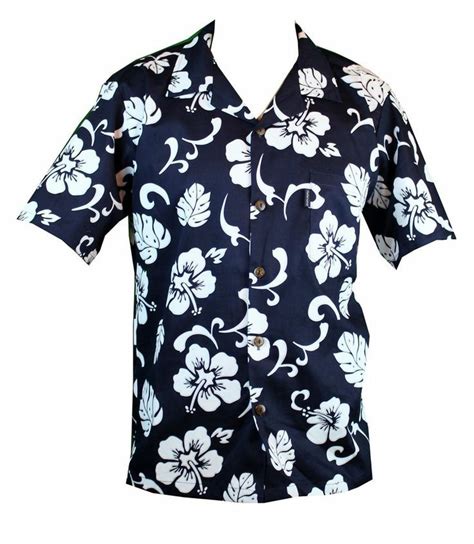 Nwt Aloha Shirt Cruise Tropical Luau Beach Hawaiian Party Navy Hibiscus
