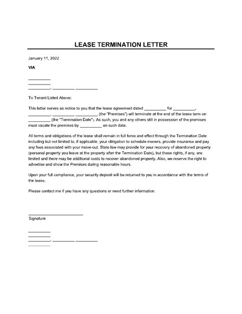 lease termination letter free template cocodoc