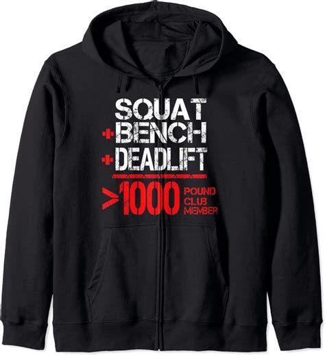 1000 pound club member powerlifting zip hoodie uk fashion