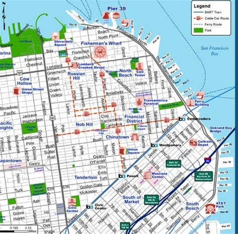 san francisco city street map map of san francisco city street california usa