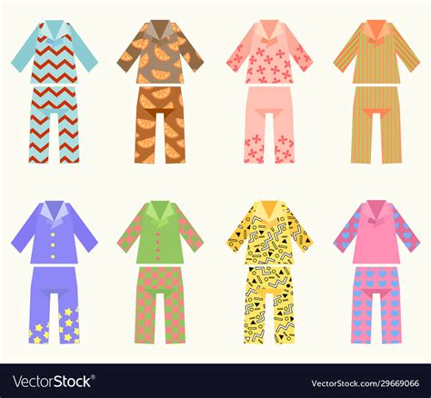 Set Pajamas With Colorful Royalty Free Vector Image